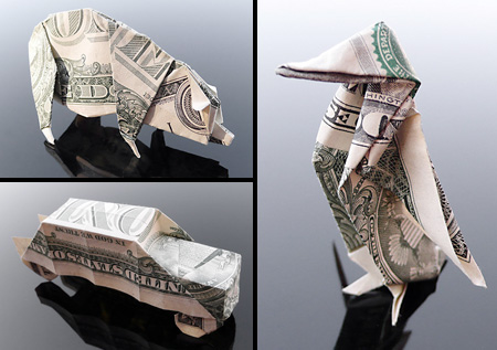 Галерея оригами из долларов (7)