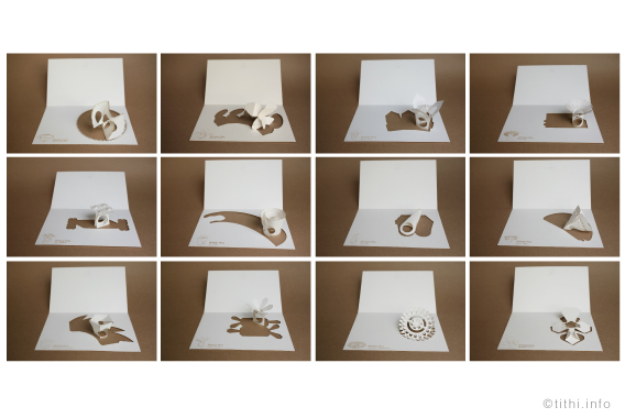 Украшения из бумаги: кольца-оригами от Tithi Kutchamuch на каждый месяц (9)